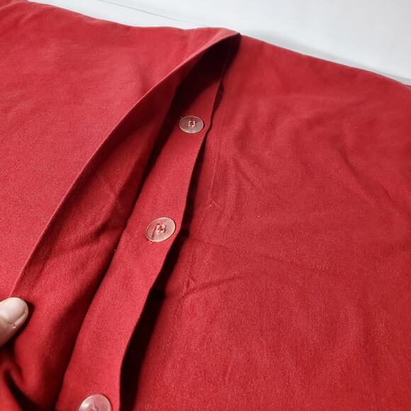 Pottery Barn set of 2 well made floral applica throw pillow red fall theme cover - Picture 5 of 11